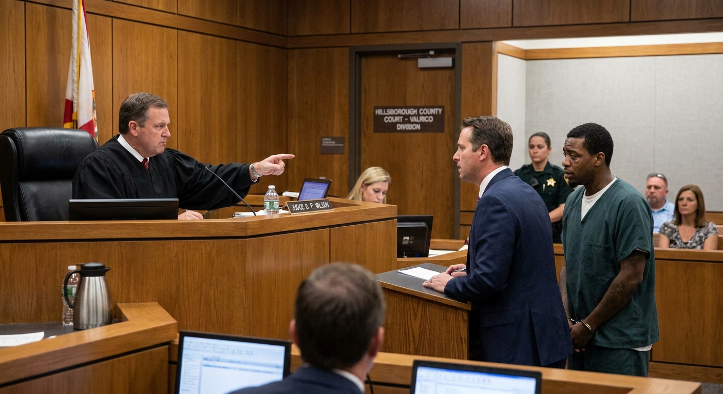 Judge denying bail in Valrico courtroom due to public safety and flight risk concerns